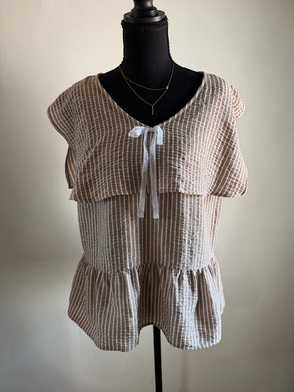 Peplum Tie-Front Tunic